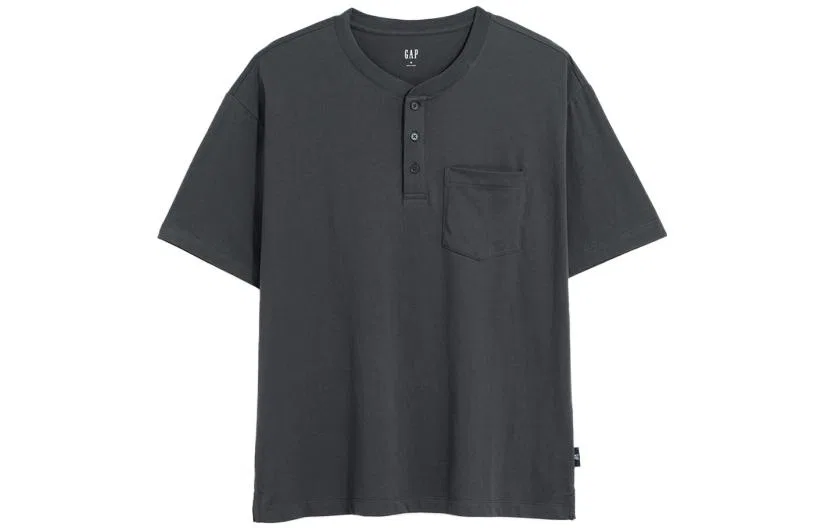 Футболка с воротником-стойкой GAP Charcoal Black
