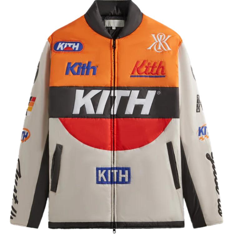 

KITH Полная молния Брикстон Пуховая рубашка куртка, Sand