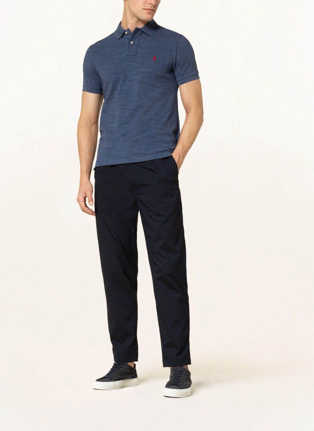 Рубашка поло POLO RALPH LAUREN Piqué Slim Fit, синий — фото 2