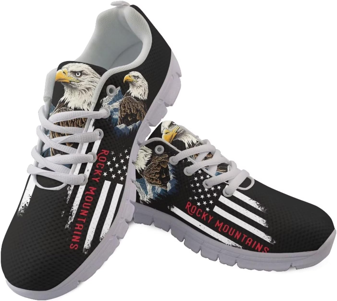 

Женские кроссовки для бега и зала на шнуровке, для ходьбы и походов, легкие и дышащие кроссовки для мужчин и женщин Getelinseng, American Flag Bold Eagle