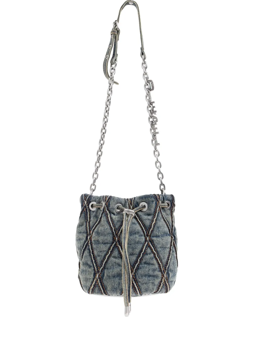 

Мини-стеганая сумка Charm-D с цепочным ремешком DIESEL, синий