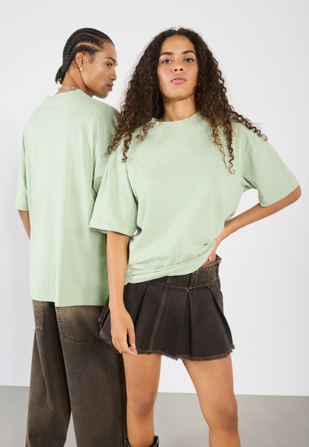 

Базовая футболка SLUB OVERSIZED T SHIRT UNISEX YOURTURN by Zalando, светло-зеленый