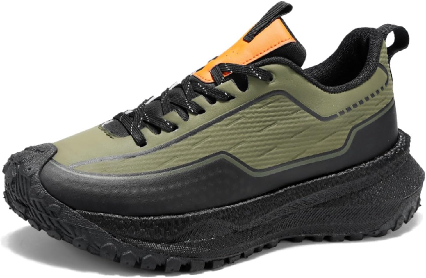 

Мужские кроссовки на шнуровке для улицы с усиленным носком и противоскользящей подошвой, идеально подходящие для ежедневной носки, легких тренировок и повседневной активности Lshwcift, зеленый