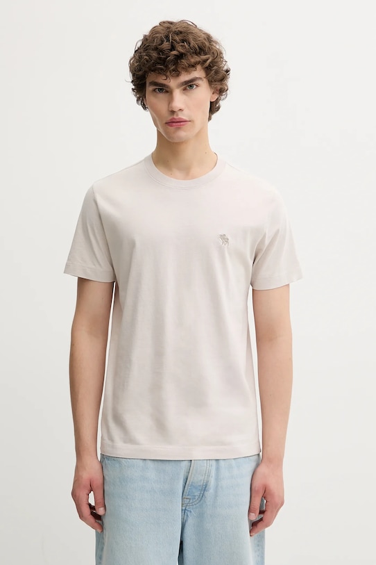 

Хлопковая футболка Abercrombie & Fitch, бежевый