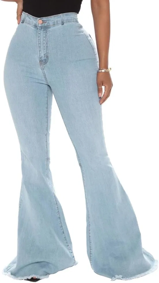 Джинсы клеш, stretch, Light Blue — фото 4