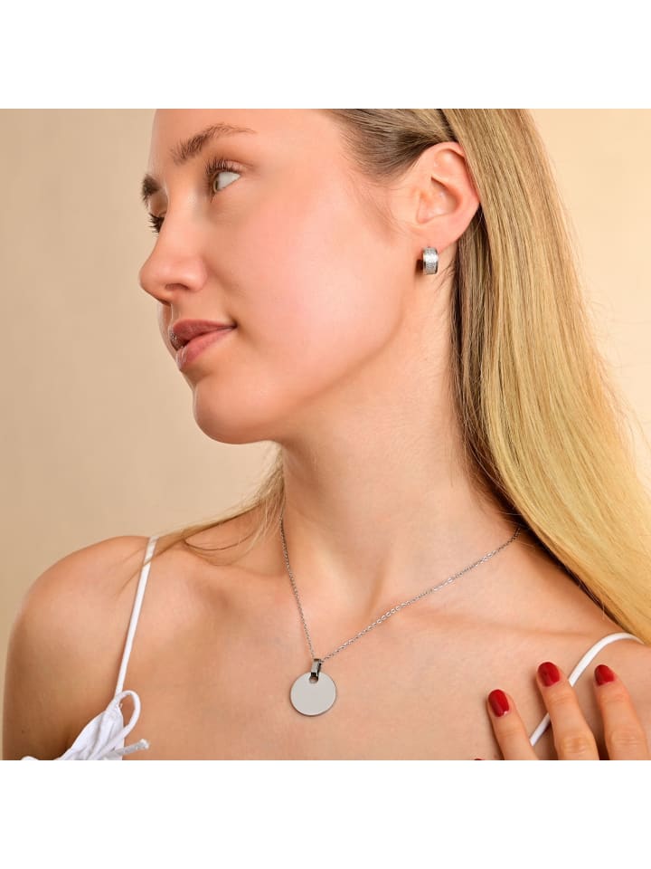 

Adeliás Женские серьги - серьги-кольца на шарнирах из нержавеющей стали серебристого цвета