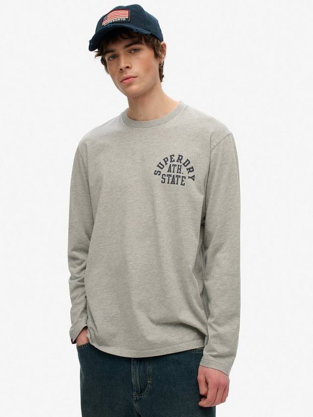 

Спортивная футболка с длинным рукавом regular fit из хлопчатобумажной смеси essentials Superdry, цвет Grey Marl