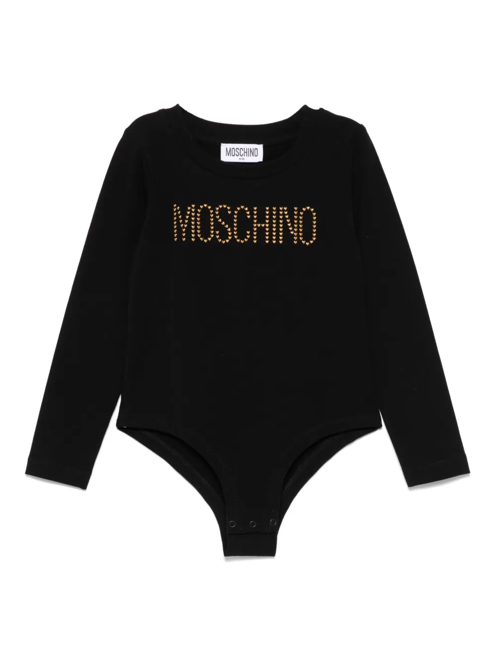 

Боди с логотипом и заклепками Moschino Kids, черный