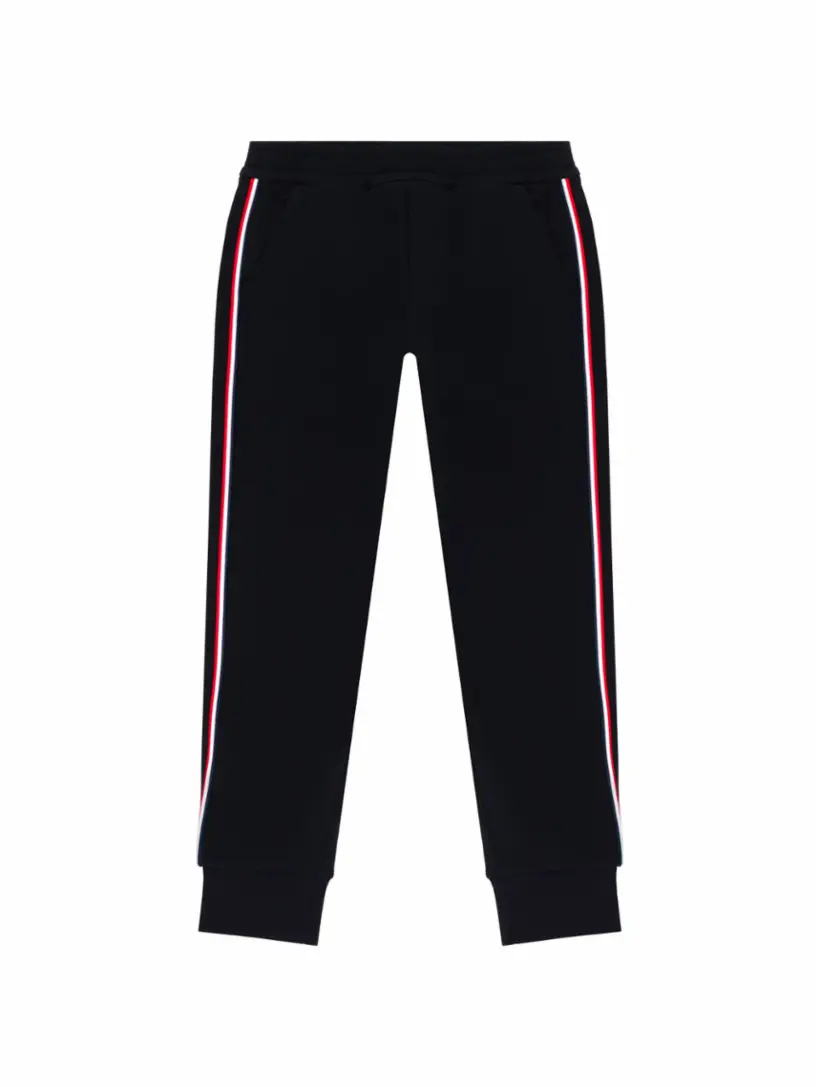 

Хлопковые джоггеры с лампасами Moncler, тёмно-синий