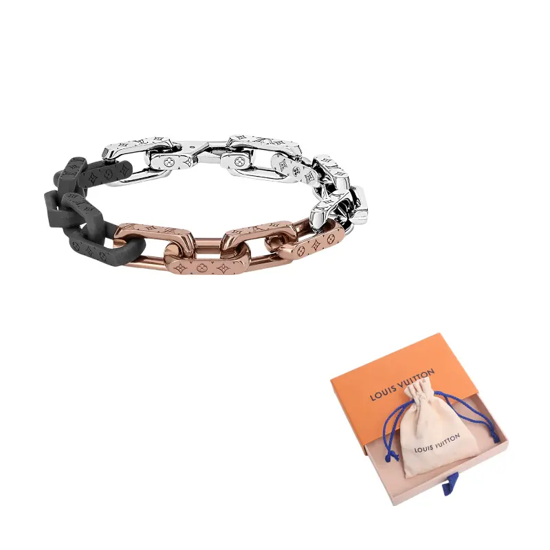 

LOUIS VUITTON Серебряный браслет из нержавеющей стали для мужчин