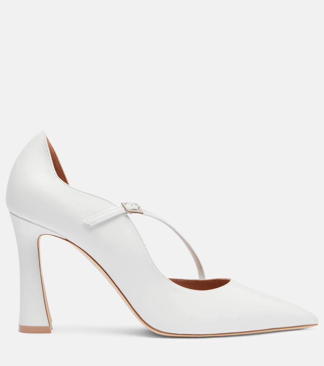 Туфли-лодочки Bettina 90 из лакированной кожи Malone Souliers, белый — фото 4