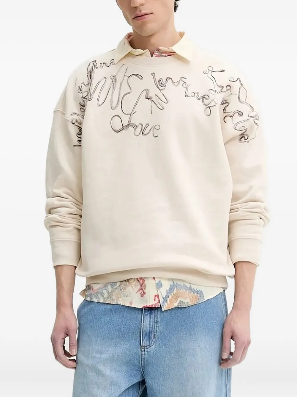 

Толстовка с вышивкой Desigual, нейтральный