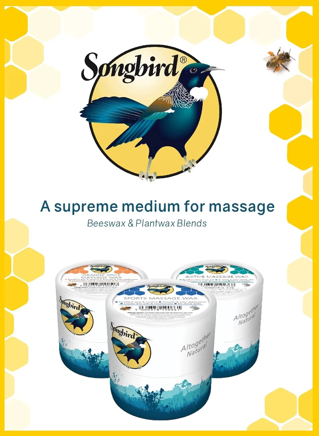 Веганский массажный воск Songbird Vegan Zest Liquiwax 500 мл Songbird