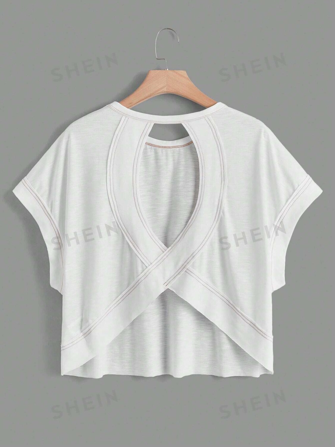 

Футболка женская Shein Essnce с открытой спиной, белый