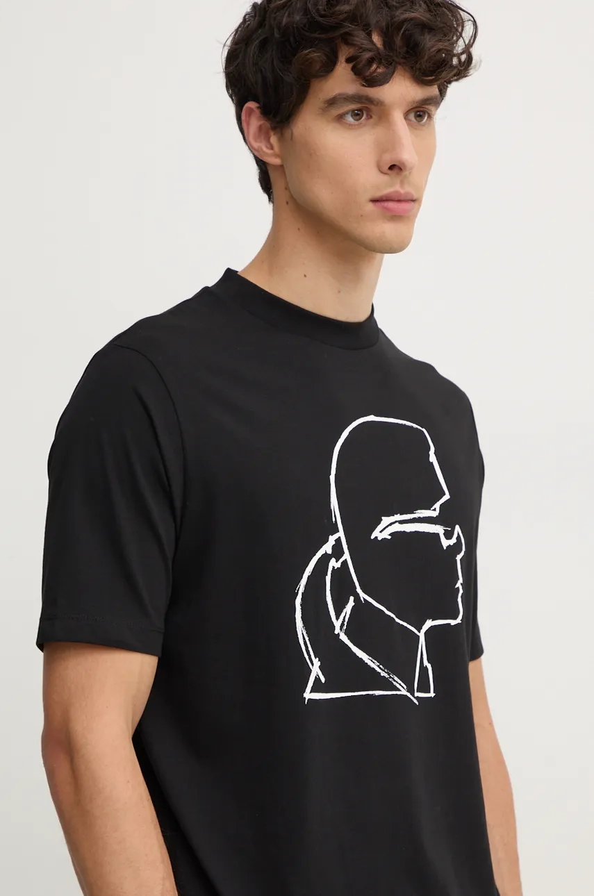 

Хлопковая футболка Karl Lagerfeld, черный