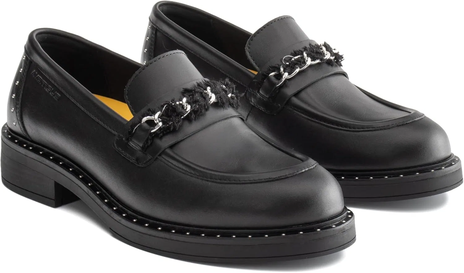 Лоферы Giselle Chunky Heel Penny Loafers, черная кожа Ambitious — фото 2
