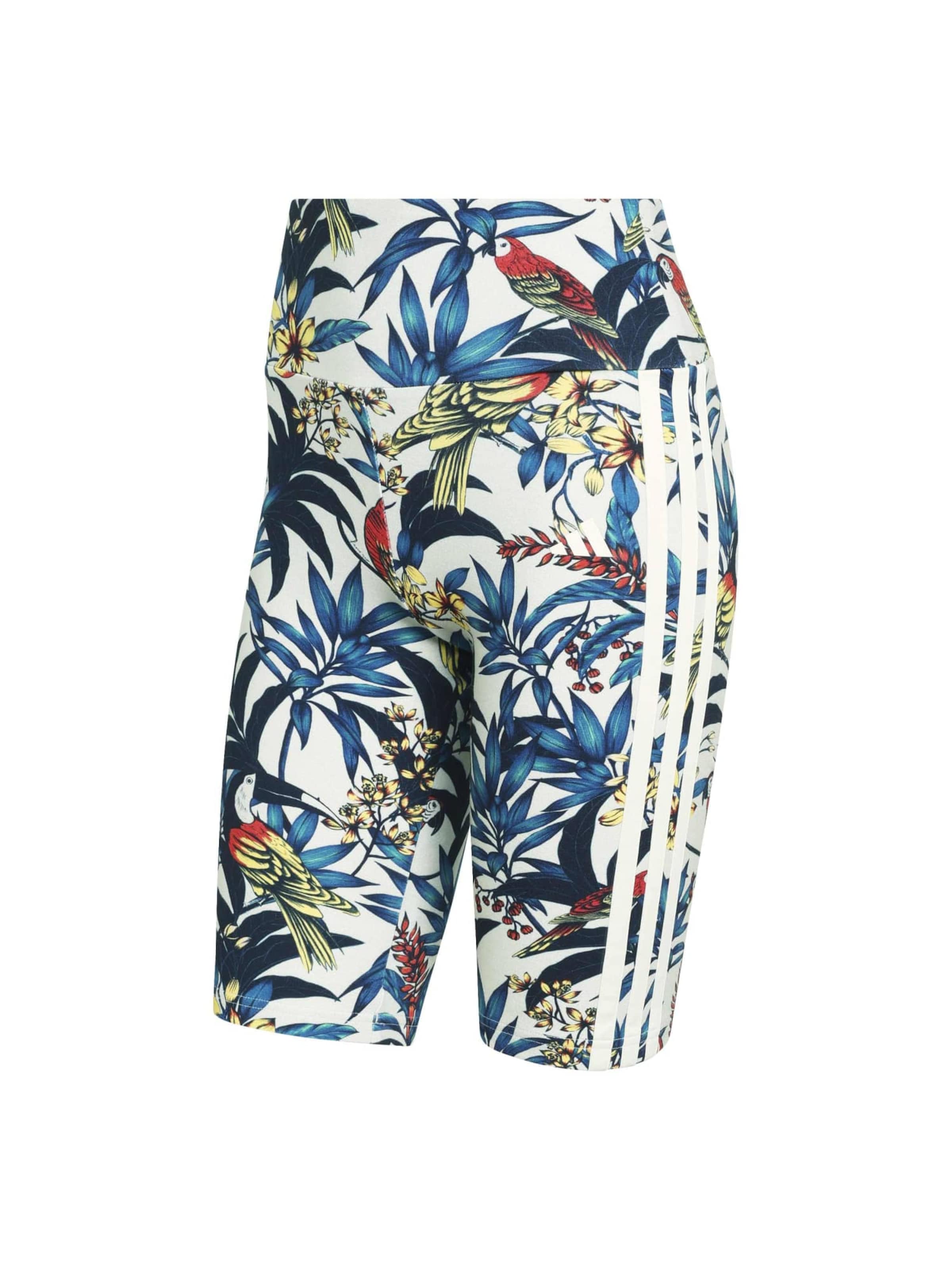 Adidas Sportswear Узкие спортивные шорты 'Adidas x Farm Rio' в белом цвете