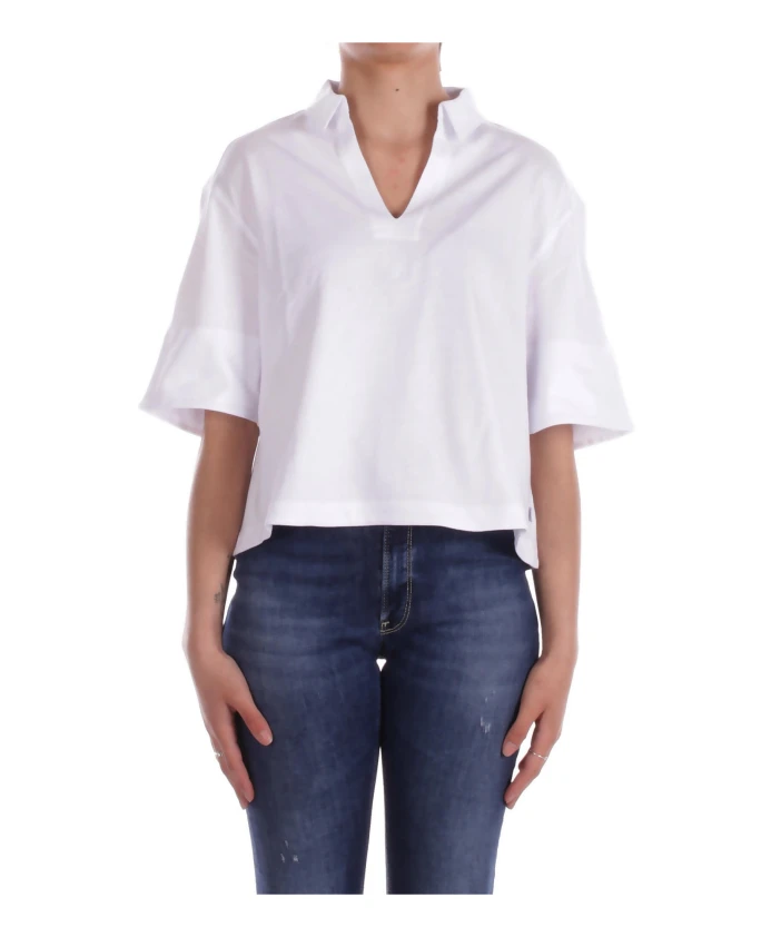 

Белая рубашка-поло стандартного кроя из хлопка. K-Way, белый