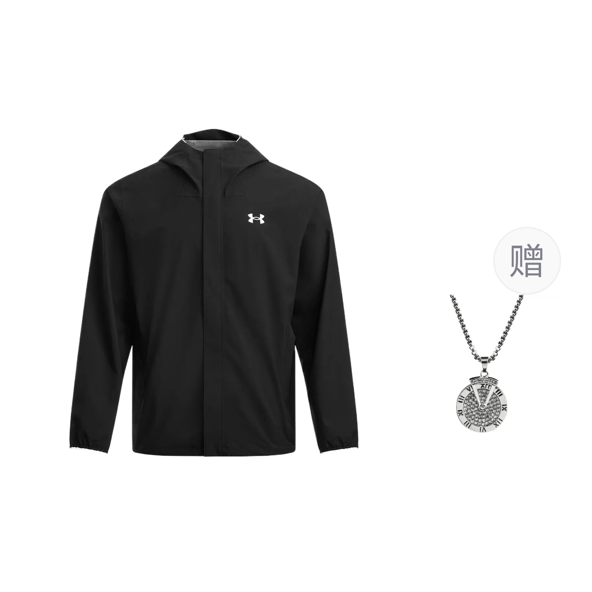 

Under Armour Куртка мужская, черная, в комплекте ожерелье