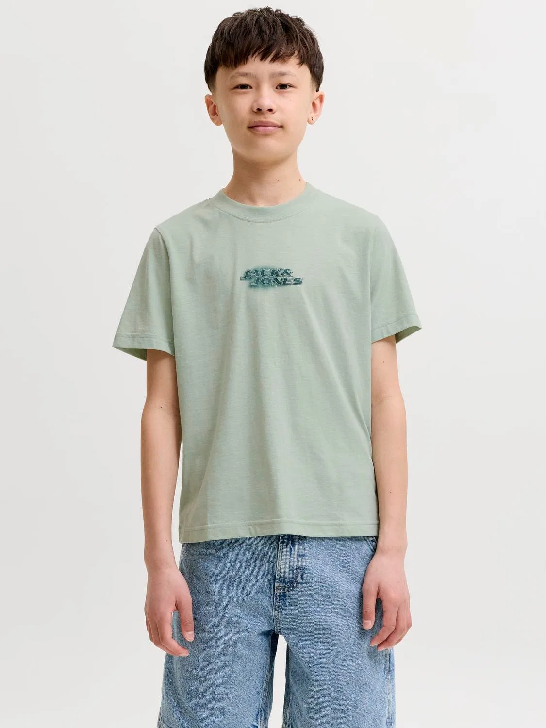 Футболка с логотипом JACK & JONES Junior, серо-бирюзовый — фото 3