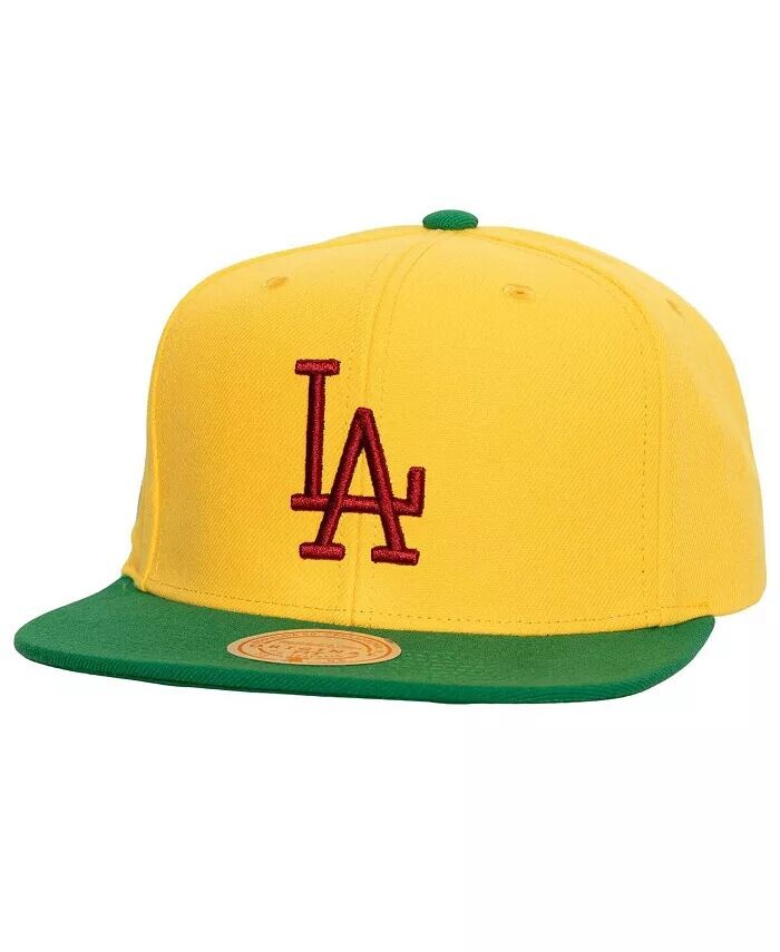 

Мужская желто-зеленая кепка Snapback Los Angeles Dodgers Hometown Mitchell & Ness, желтый