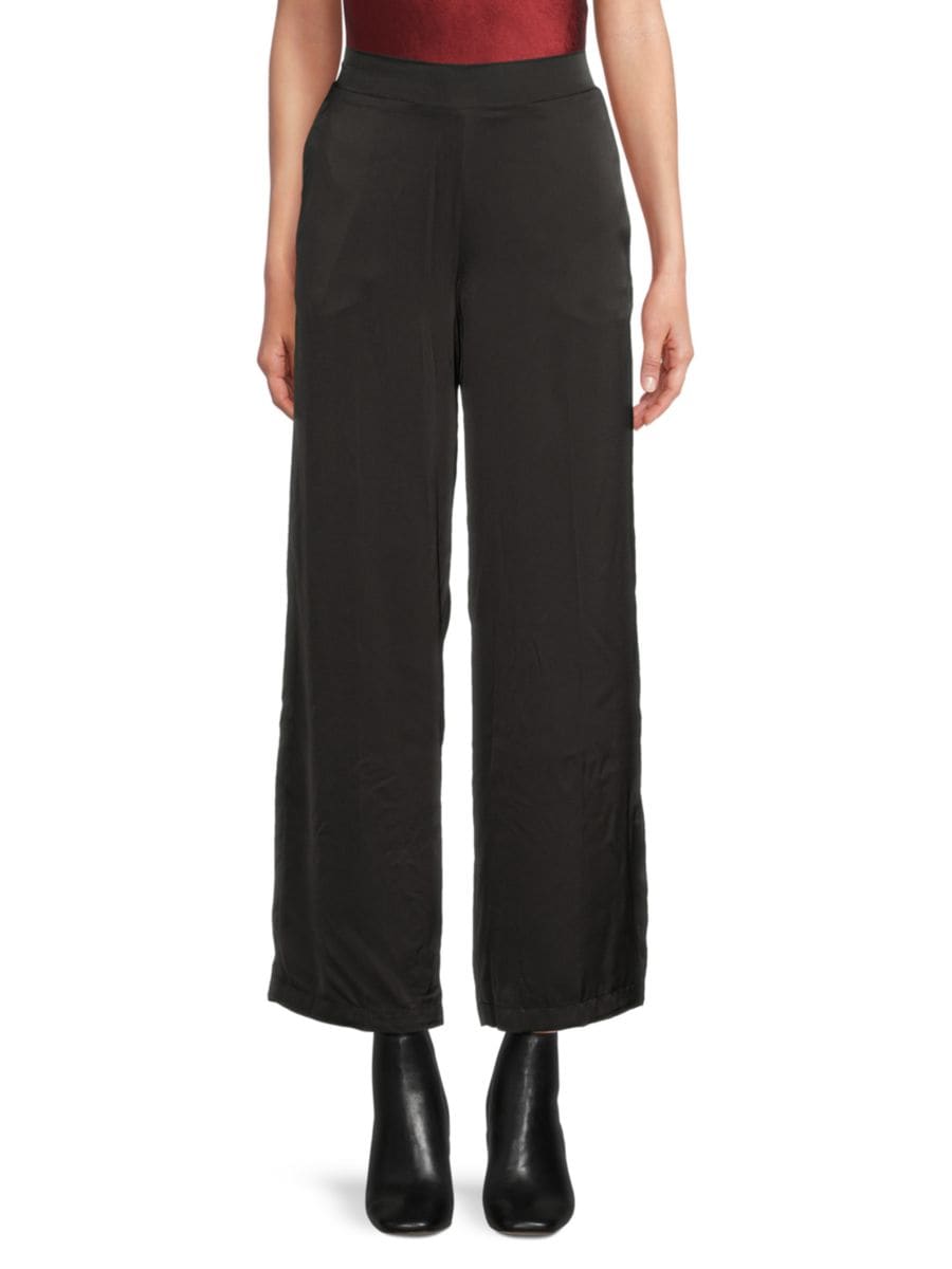 

Однотонные прямые брюки до щиколотки T Tahari, черный