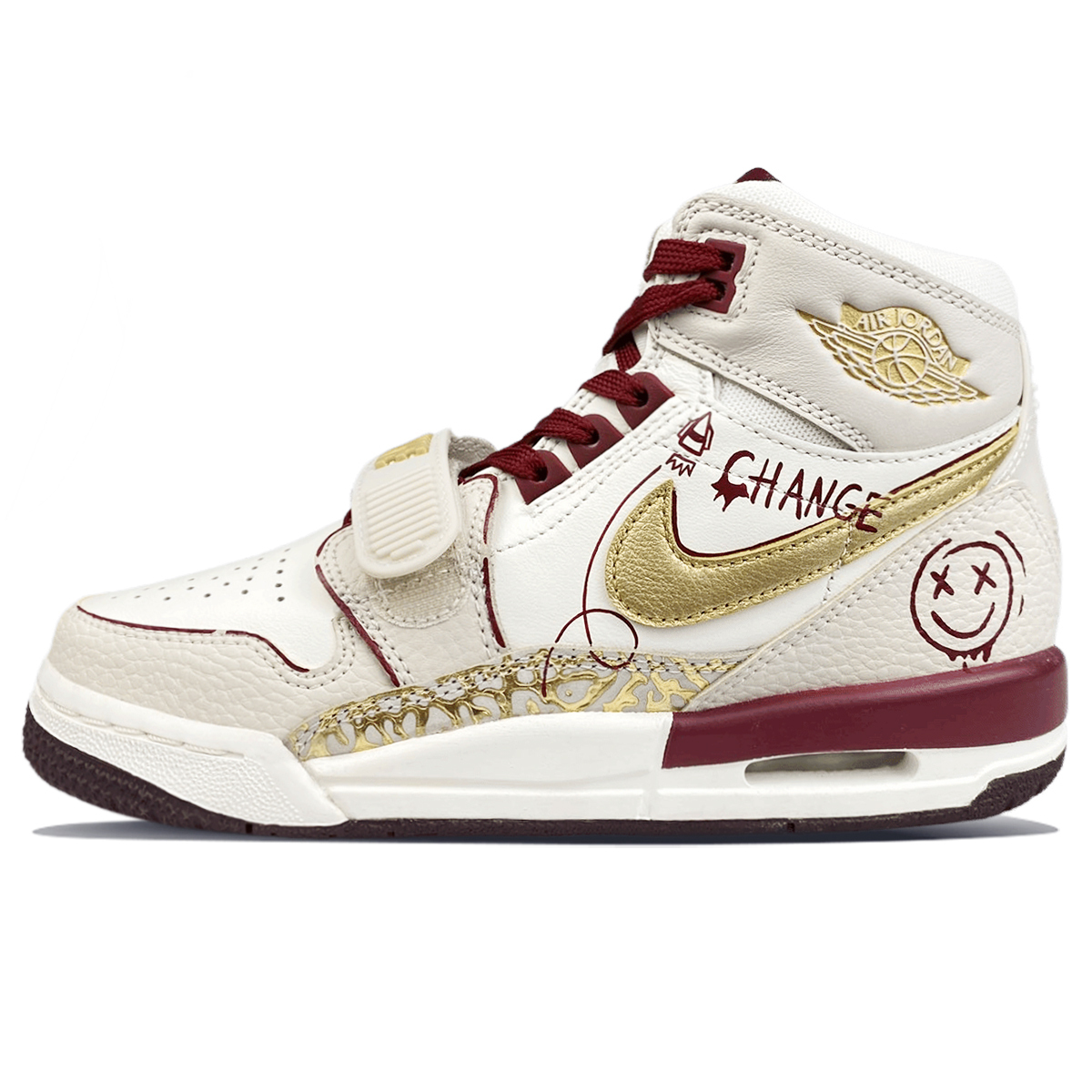 

Jordan Легаси 312 СиЭнУай уличные граффити противоскользящие износостойкие баскетбольные кроссовки унисекс бежево-золотистые, цвет Beige Gold