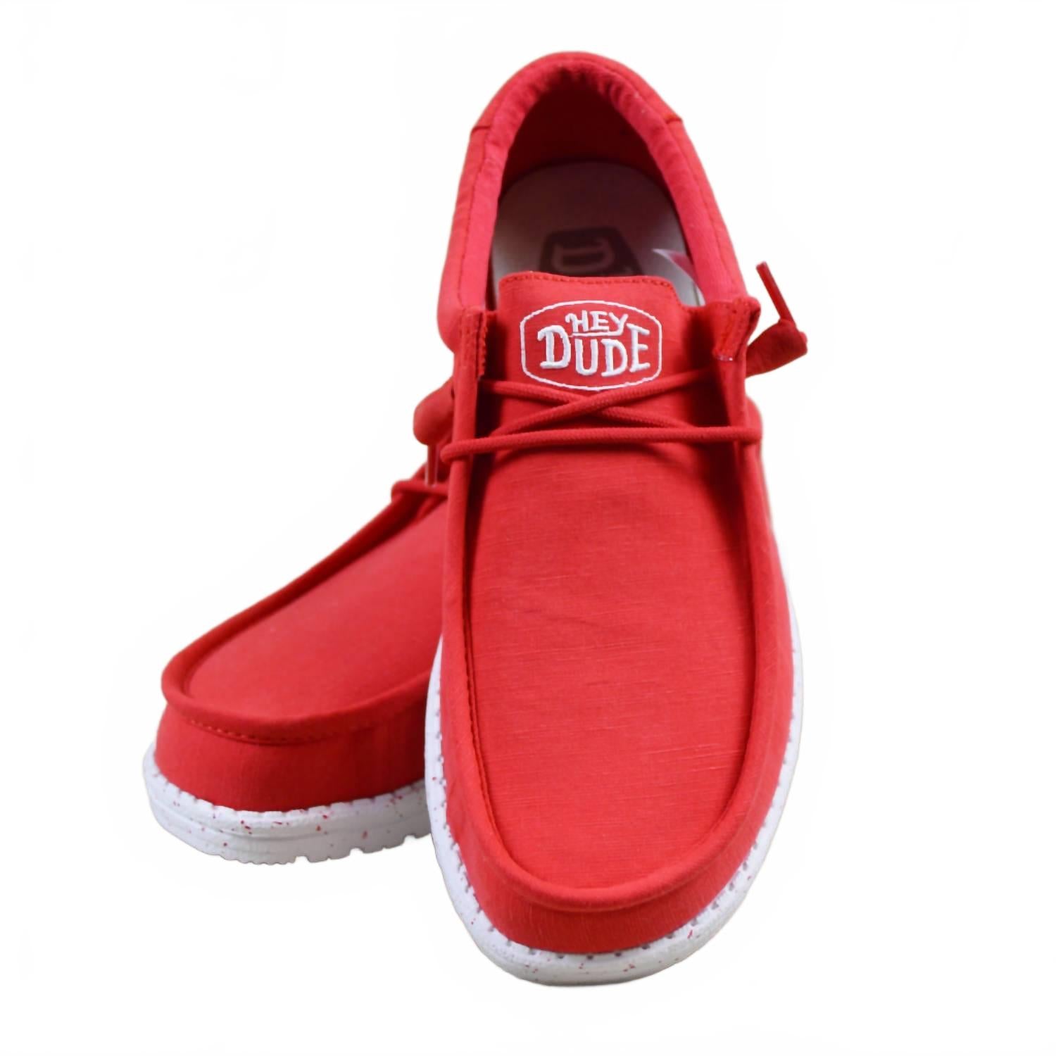 

Мужские туфли Wally Slub красного цвета Hey Dude, красный