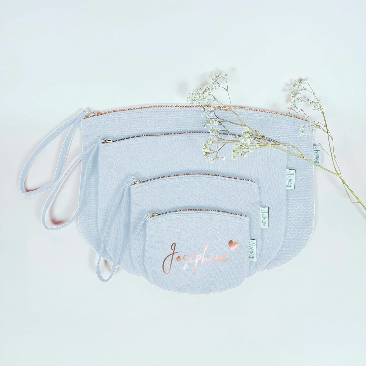 Женская косметичка с именем и сердцем Minimutz, Pastel Blue — фото 3