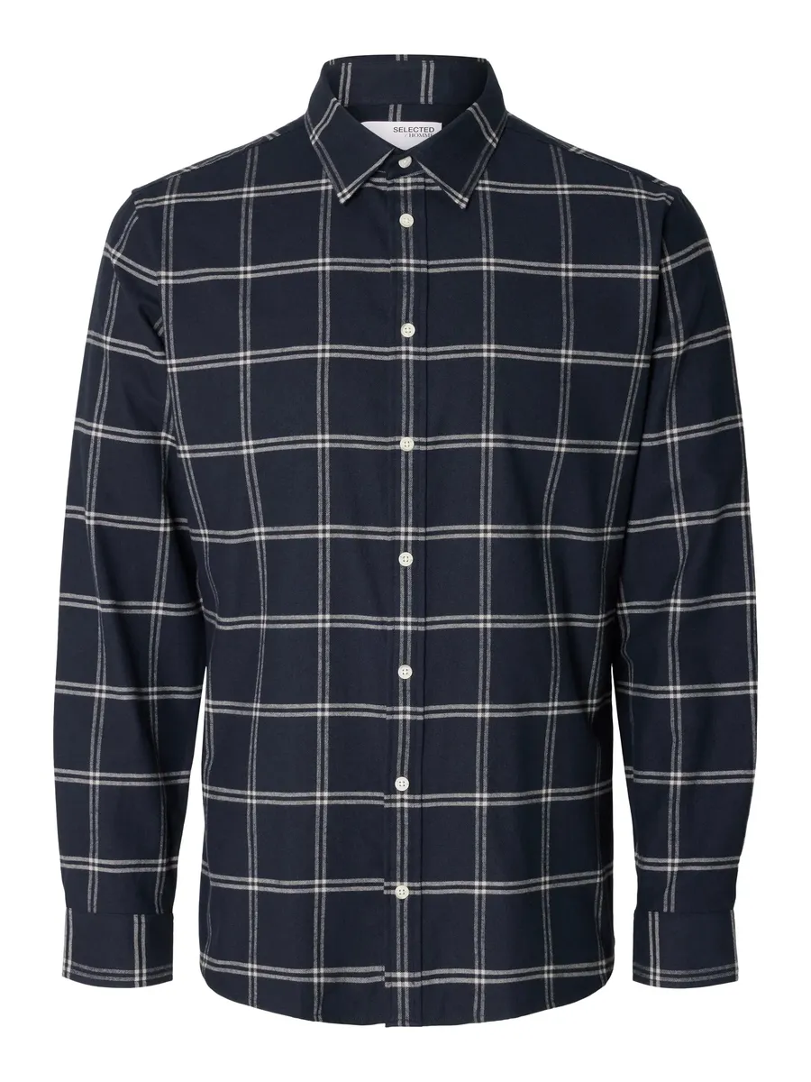 

Рубашка с длинными рукавами SELECTED HOMME "SLHSLIMOWEN-FLANNEL SHIRT LS NOOS", цвет Dark Sapphire