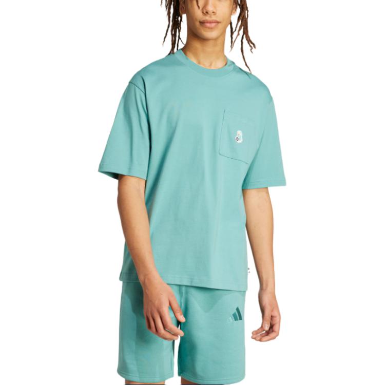Adidas Футболка с нашивкой dog soccer и карманом мужская powder green — фото 3
