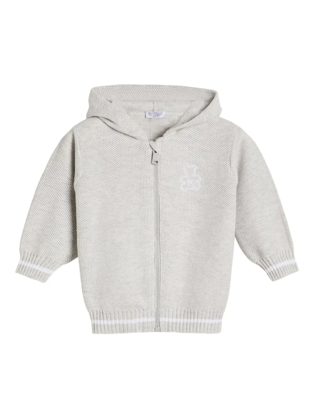 

Толстовка с капюшоном на молнии Brunello Cucinelli Kids, серый