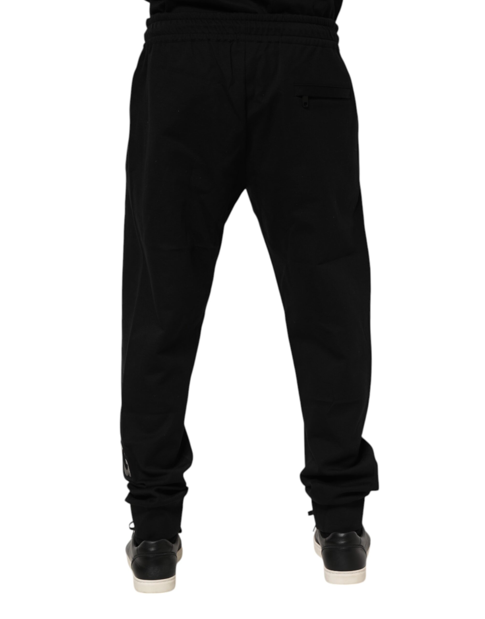 Черные хлопковые мужские спортивные штаны Jogger Dolce & Gabbana, черный — фото 3