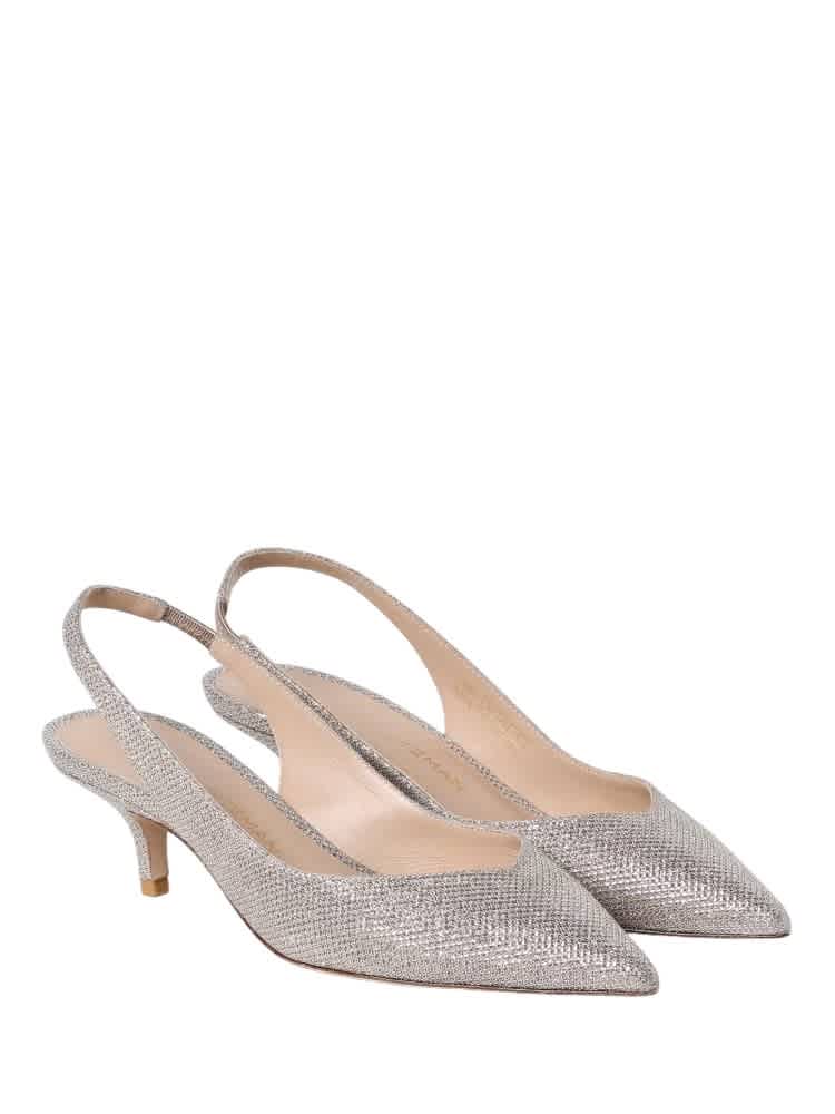 Stuart Weitzman Туфли-лодочки с открытой пяткой и заостренным носком, Poudre — фото 2