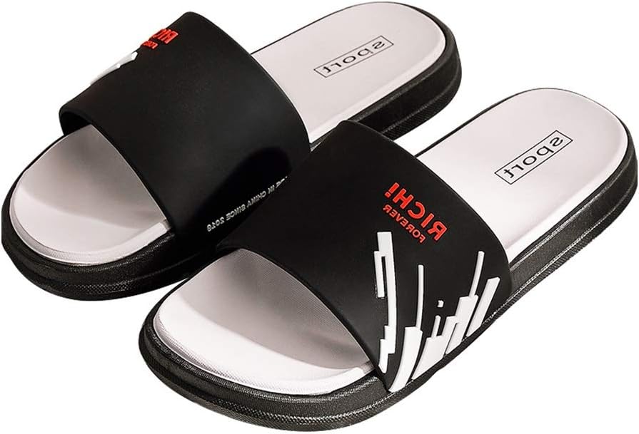 

Мужские уличные тапочки YXCKG, пляжные тапочки-шлепанцы, спортивные тапочки, женские тапочки для душа, сандалии для ванной и бассейна, мягкая подошва (Цвет: черный белый, Размер: EUR 38)