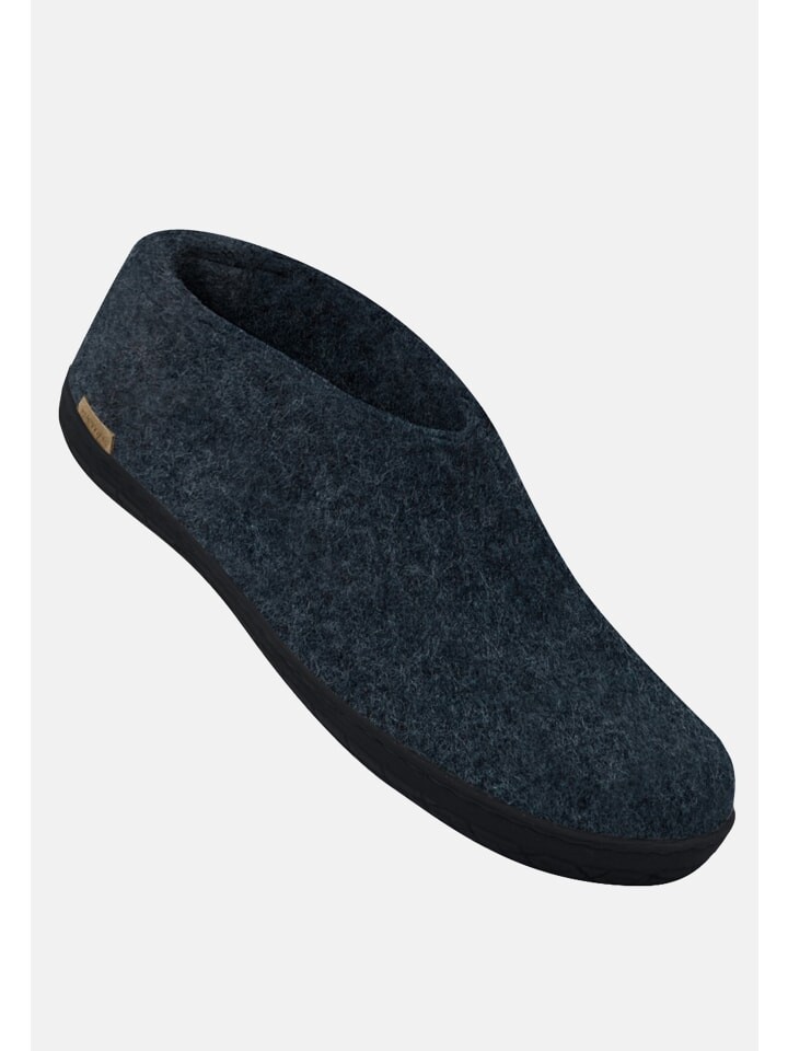 Тапочки glerups Hausschuh Naturkautschuksohle Schwarz, цвет denim — фото 2