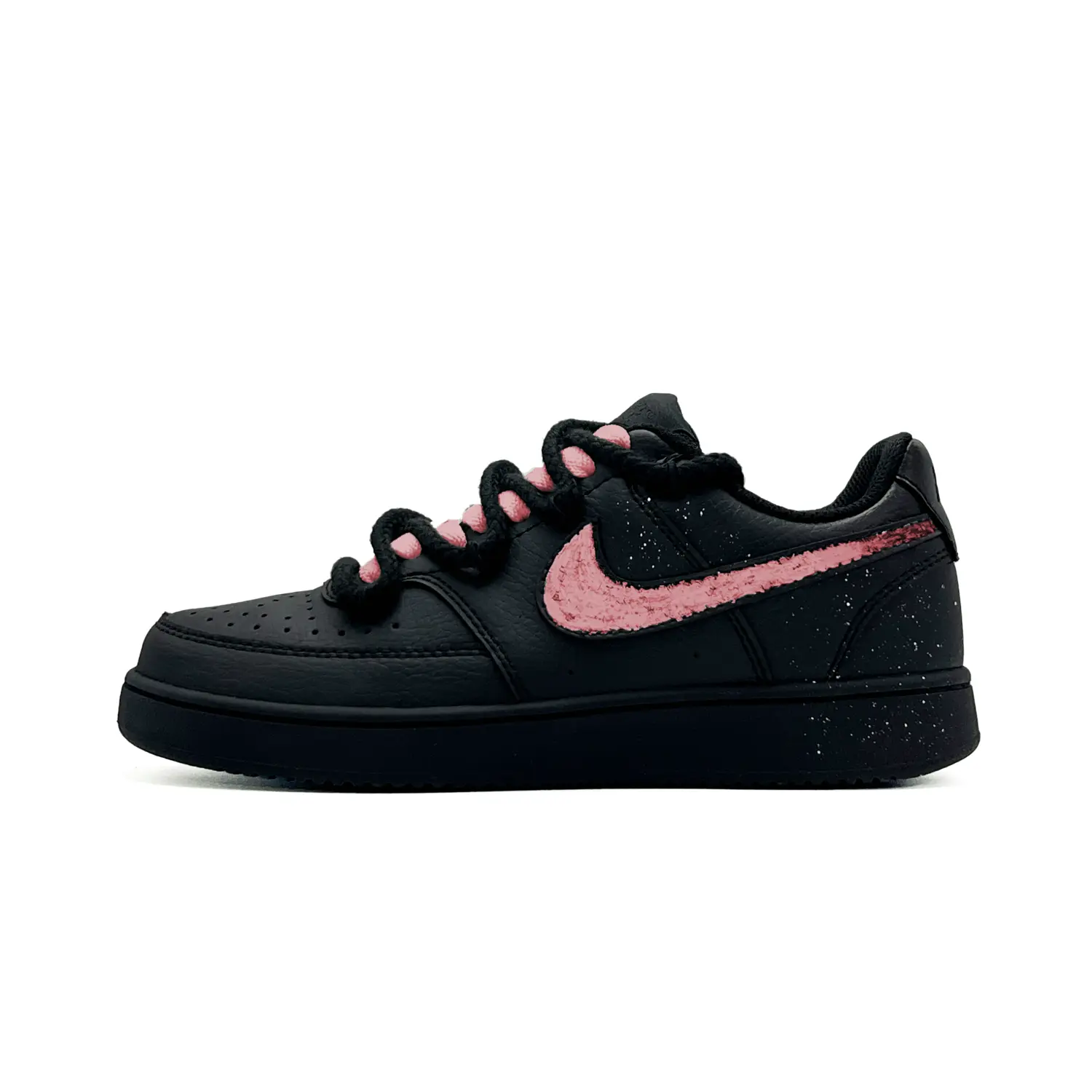 

Nike Court Vision Low Rose Nebula PU синтетическая кожа амортизация, износостойкие низкие скейтборд кроссовки Unisex