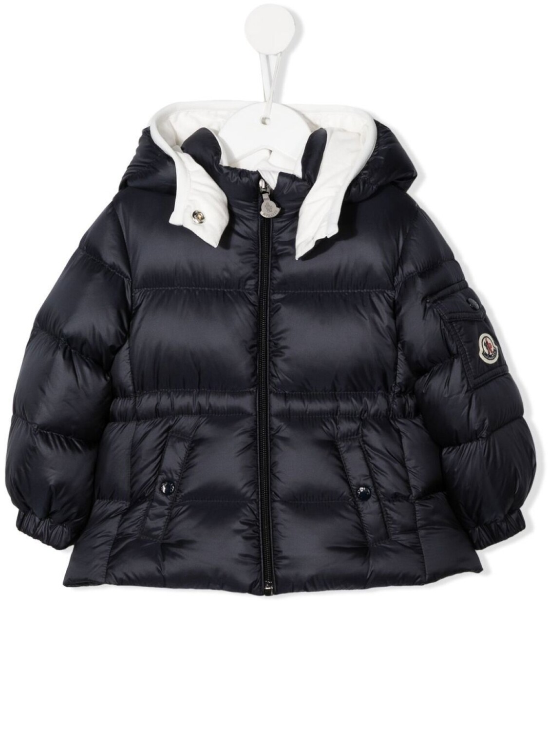 

Moncler Enfant пуховик с нашивкой-логотипом, синий