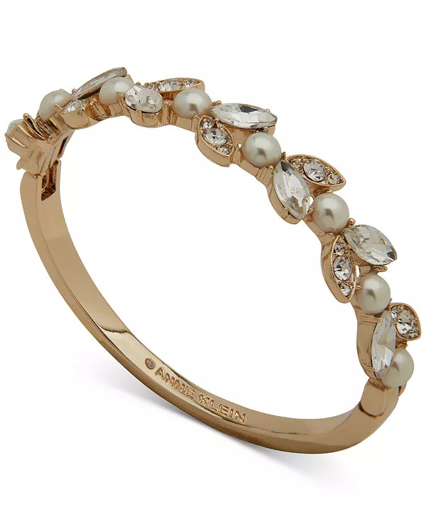 

Браслет с золотистыми кристаллами и искусственным жемчугом Anne Klein, crystal