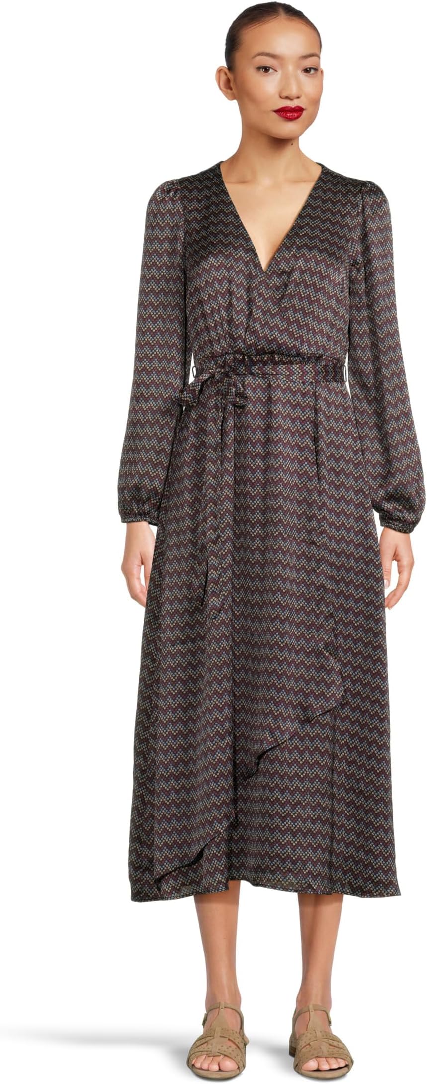 

Платье Vince Camuto Wrap Front Bubble Sleeve Maxi, цвет Classic Navy