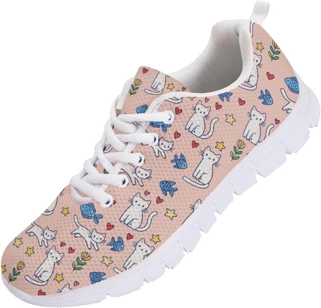 

Кроссовки Funnydude Funny Print для мужчин, дышащие, легкие, противоскользящие, для бега, тренировок и путешествий, Cute Cat