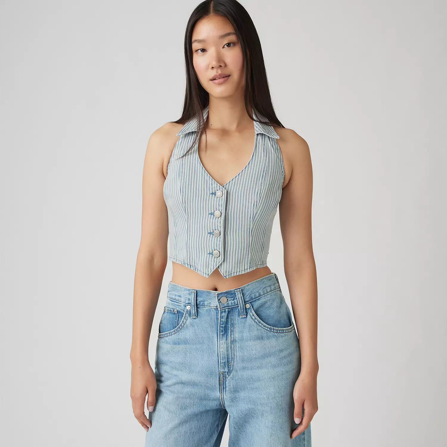 

Топ Bria Denim с бретелью через шею Levi's, цвет Handy Woman - Light Wash