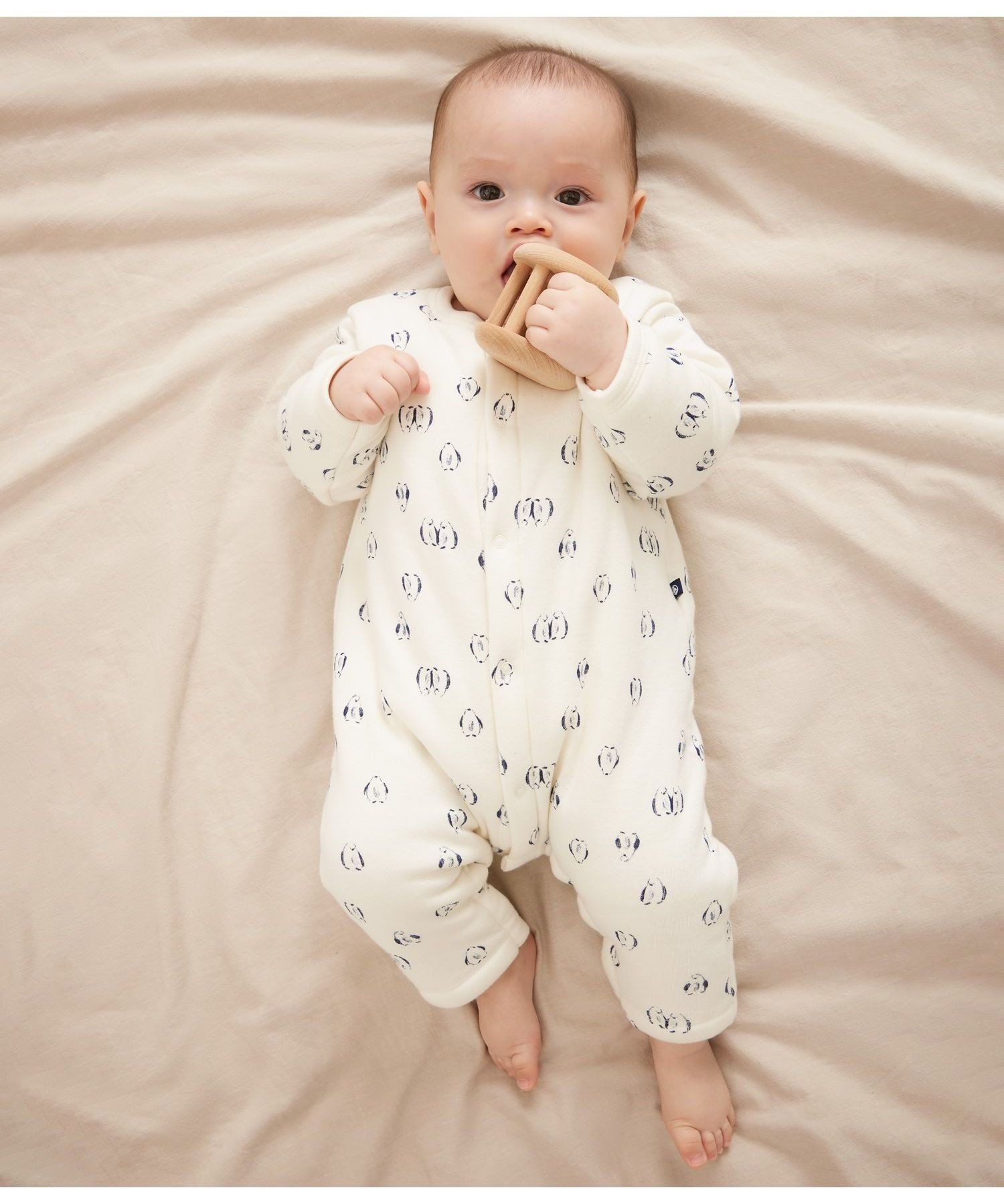 Комбинезон Комбинация Petit Bateau, Off-white/Blue
