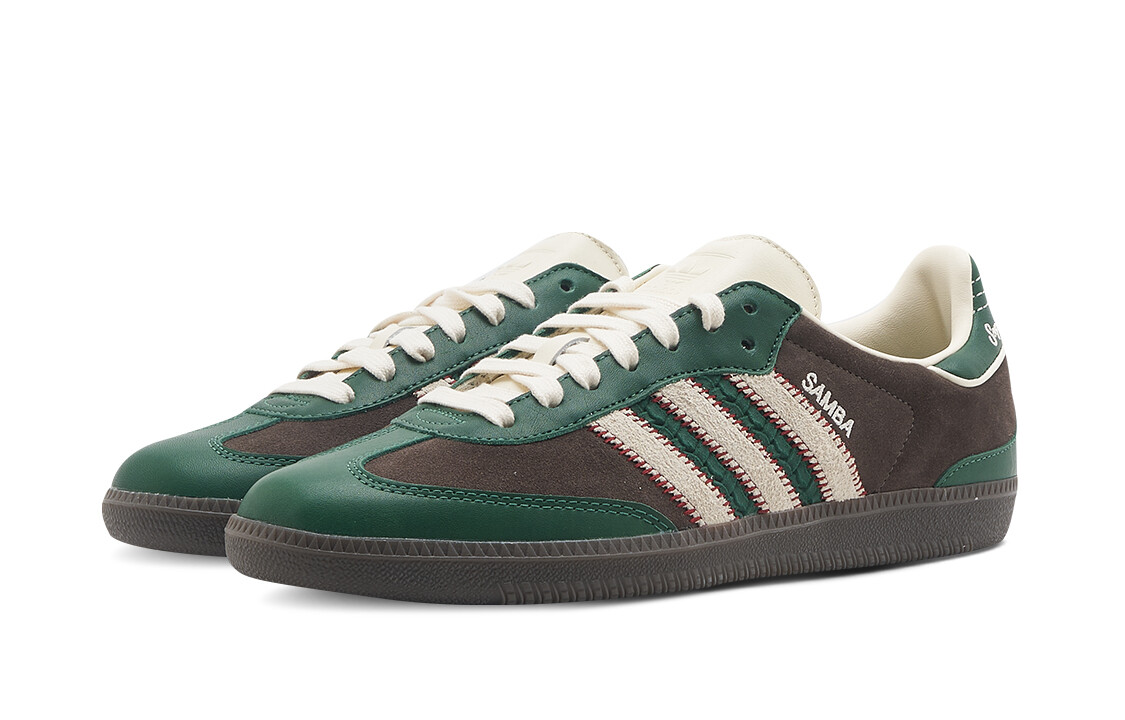 Кроссовки для скейтбординга adidas originals Samba унисекс, Серый/КоричневыйСерый/Коричневый — фото 3
