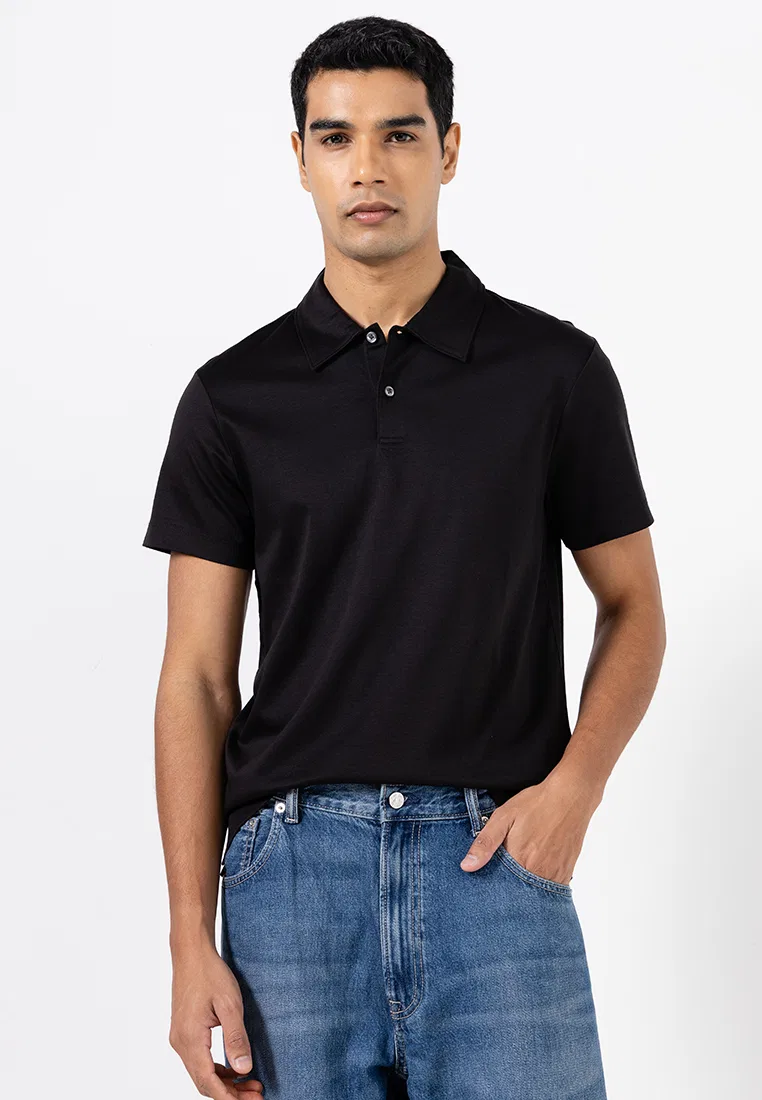 Поло, Slim Fit, Calvin Klein Jeans, черный