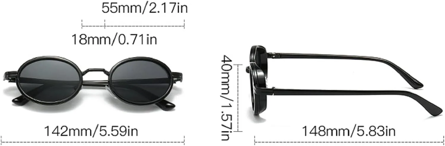 

Маленькие овальные панк-солнцезащитные очки для мужчин, винтажные, полуметаллические, женские, градиентные, UV400, голубые, чайные солнцезащитные очки mincl, Gray
