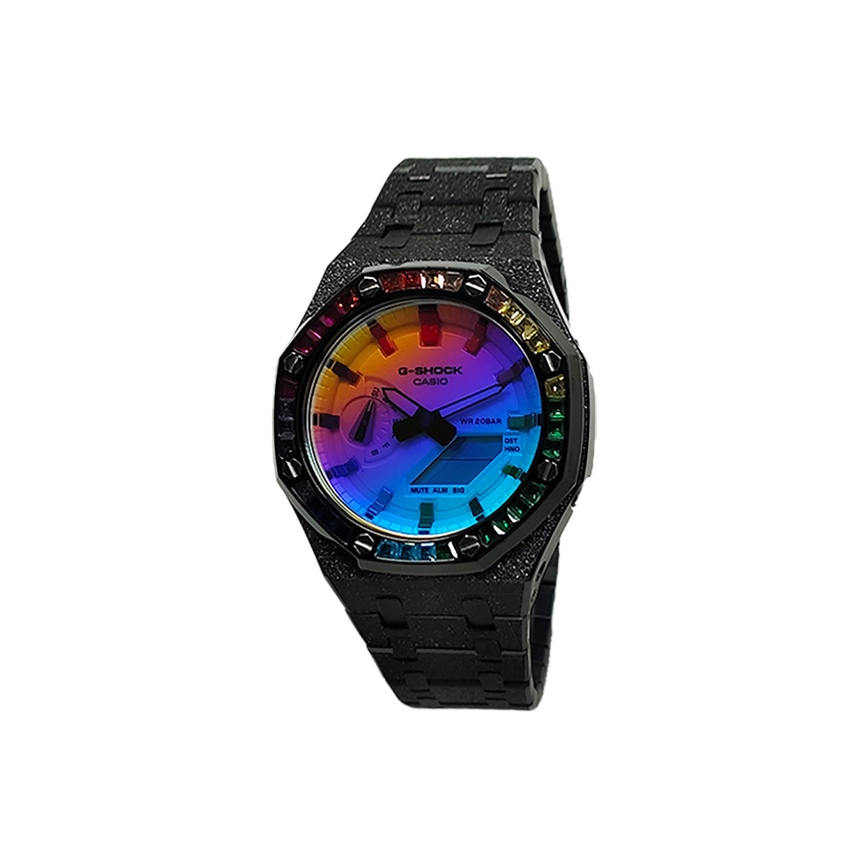 

Ретрофит серия электронный механизм браслет из нержавеющей стали мужские часы разноцветный циферблат CASIO