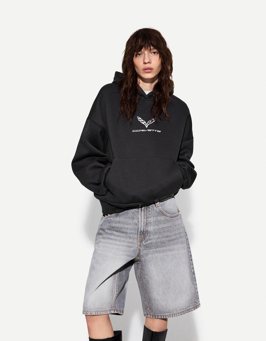 

Толстовка Corvette Bershka, серый