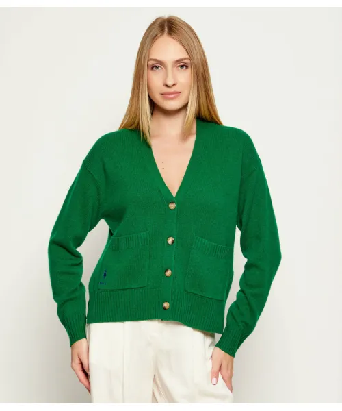 

Шерстяной кардиган Loose fit Polo Ralph Lauren, зеленый