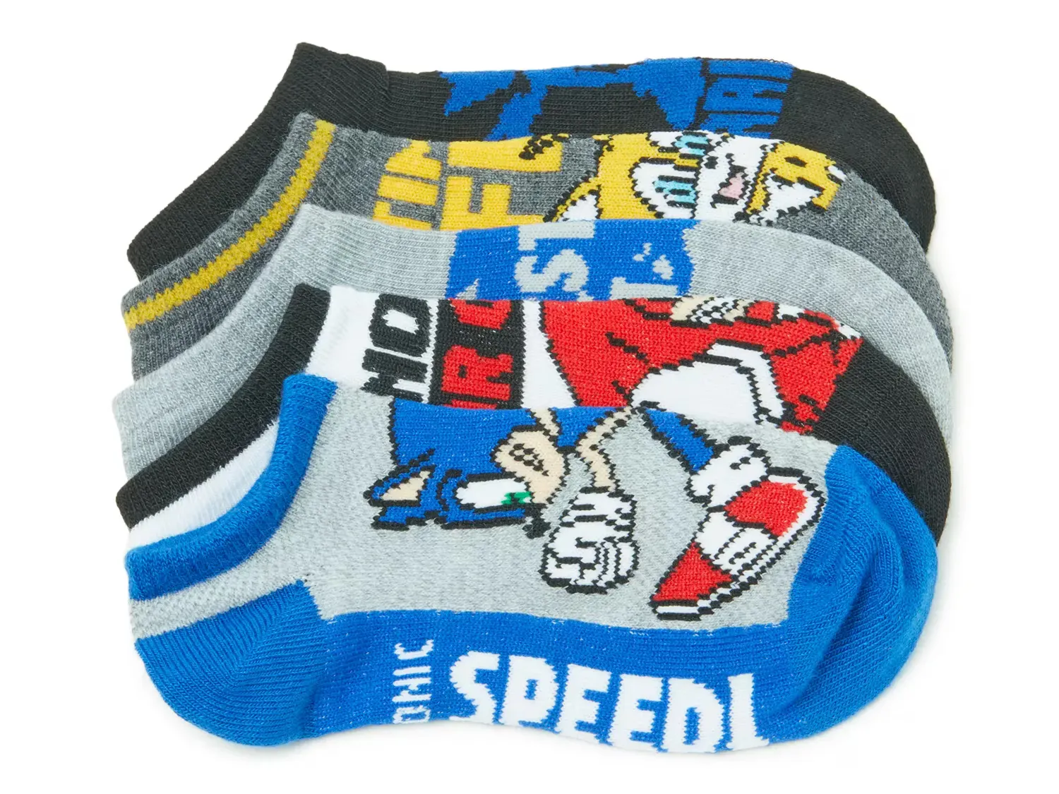 

Детские носки-невидимки - набор 5 пар Sonic, Black/Blue/Multicolor